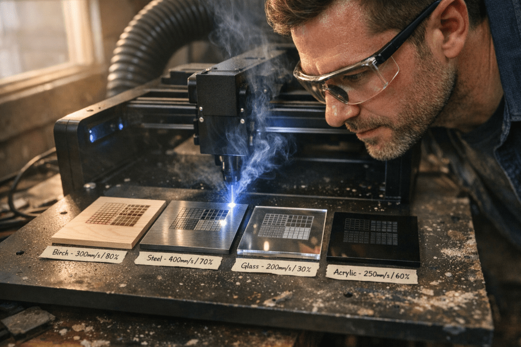 Hoe kies je het juiste materiaal voor lasergraveren (hout, metaal, glas of kunststof) zonder kwaliteitsverlies?