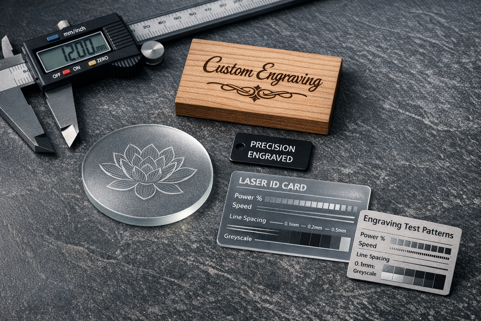 Lasergraveerresultaten op verschillende materialen