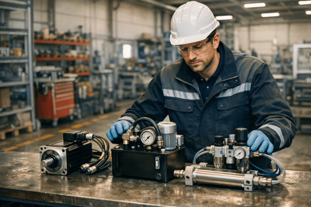 Hoe kies je de juiste aandrijftechniek (elektrisch, hydraulisch of pneumatisch) voor jouw machine of&nbsp;toepassing?