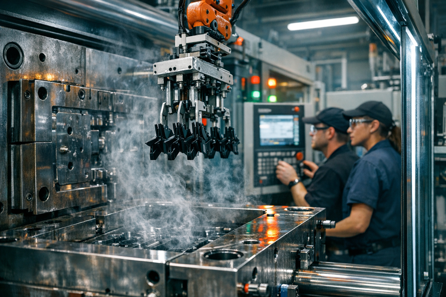 Spuitgietmachine in werking