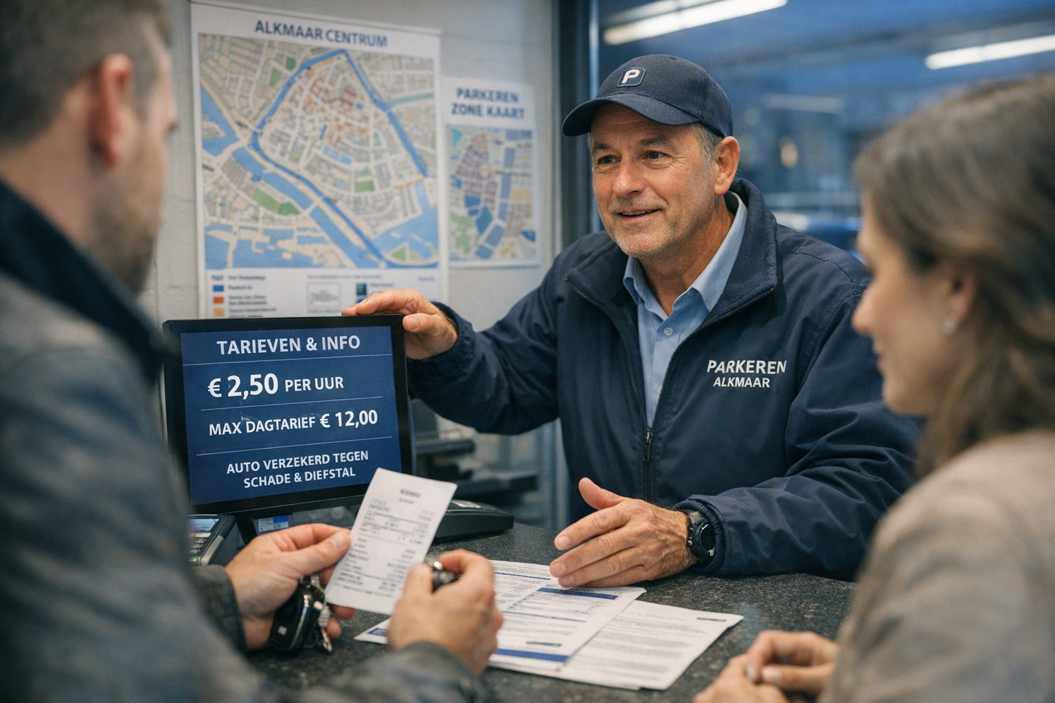 Auto wordt geparkeerd door valet service Alkmaar