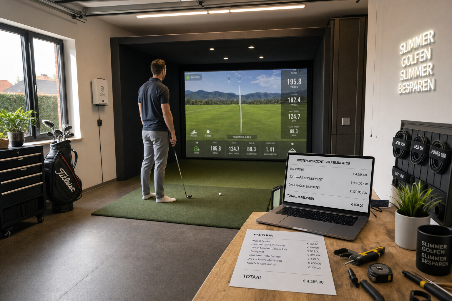 Indoor golf simulator kosten en prijzen