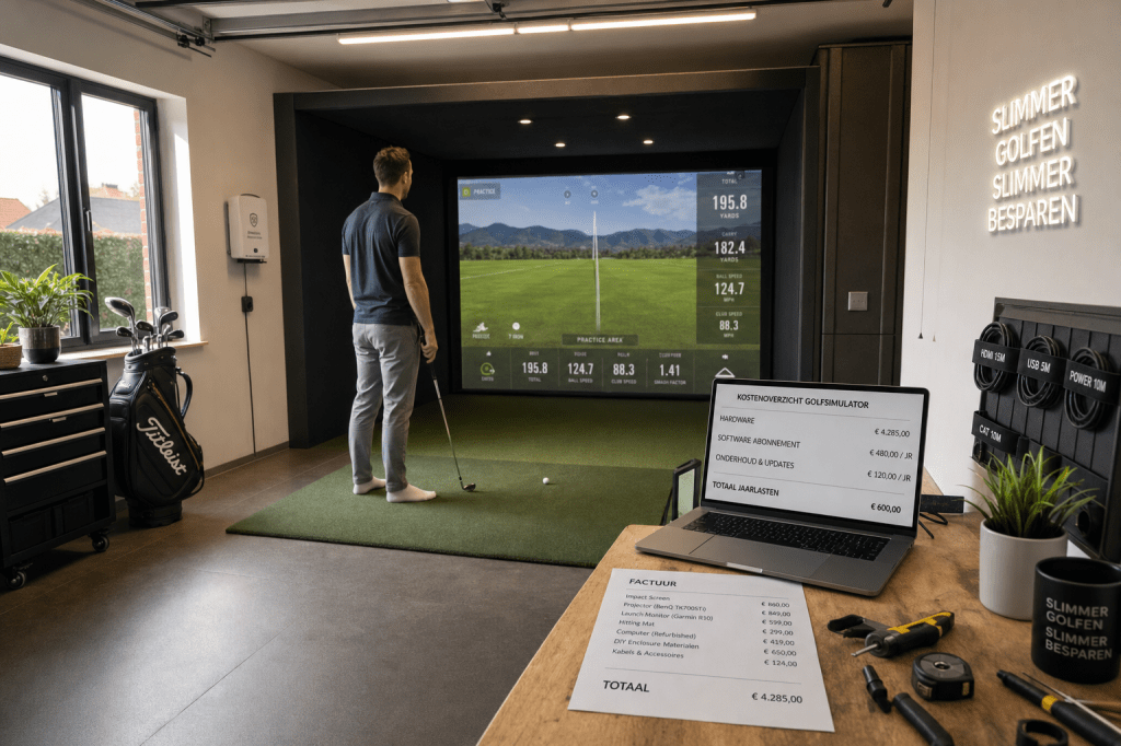 Wat kost een indoor golf simulator gemiddeld (aanschaf, software en onderhoud) en waar kun je slim op&nbsp;besparen?