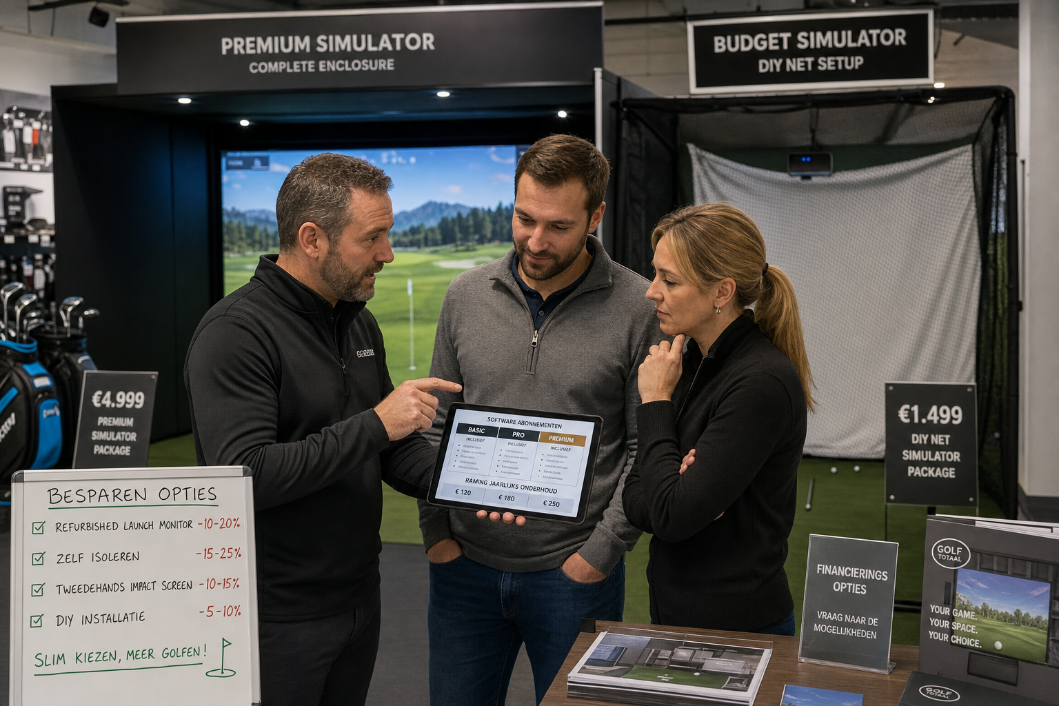 Besparen op indoor golf simulator kosten
