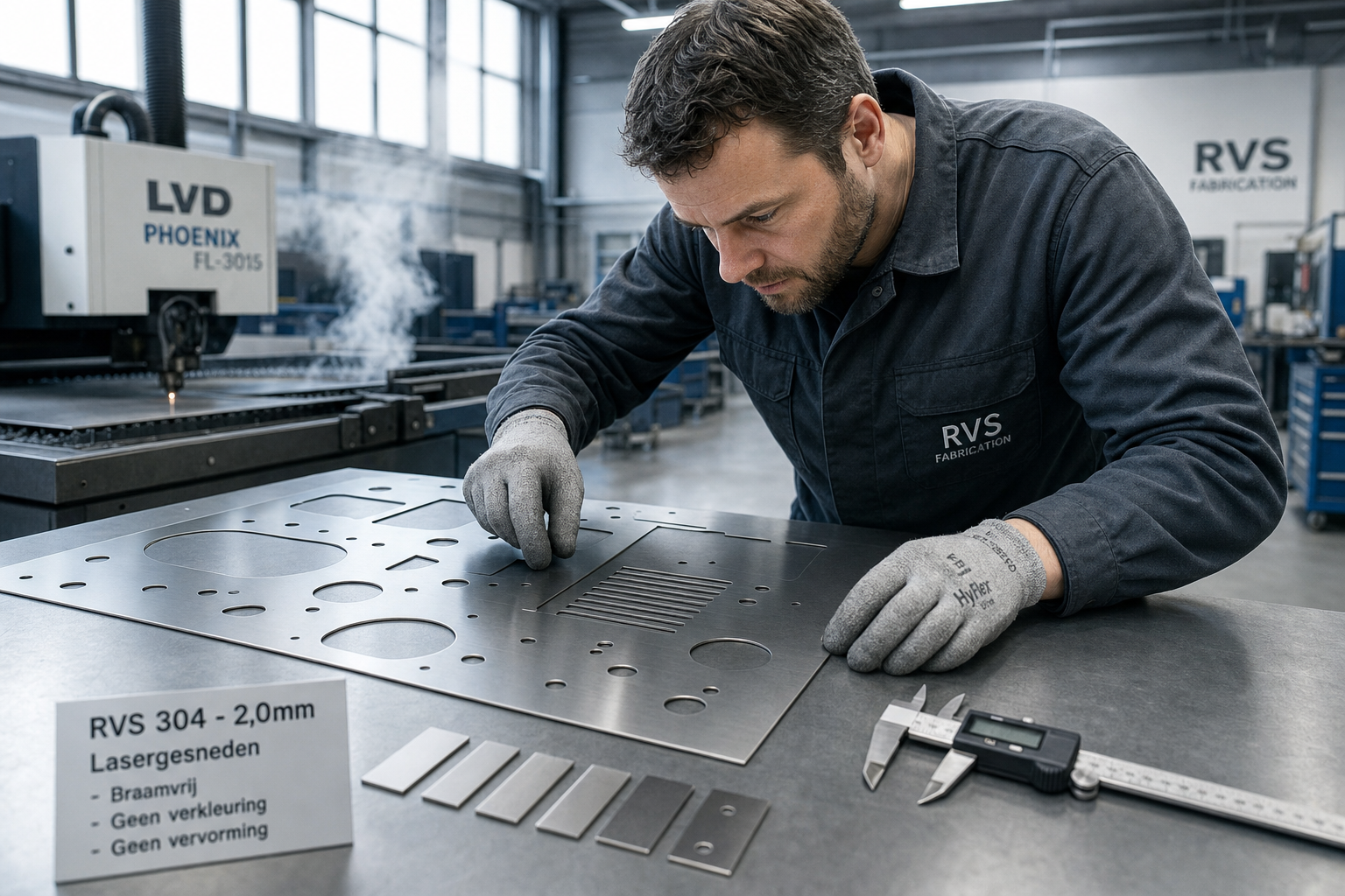 RVS lasersnijden proces met precisie-instellingen